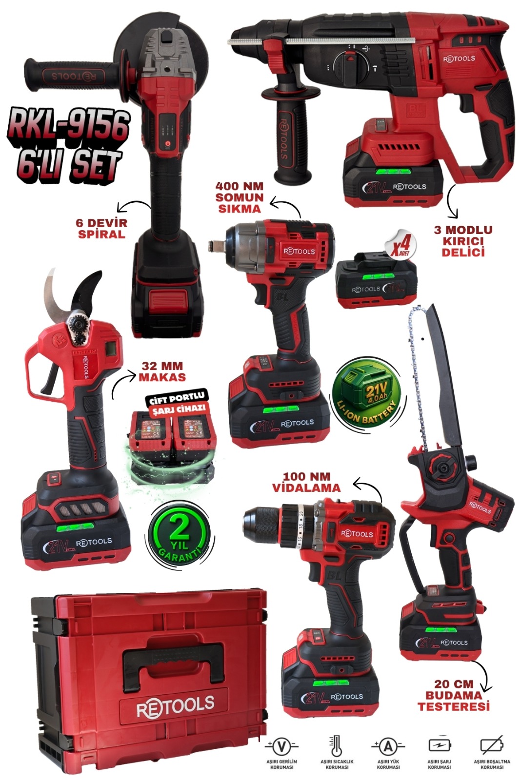 Retools RKL-9156 Profesyonel 6’lı Set