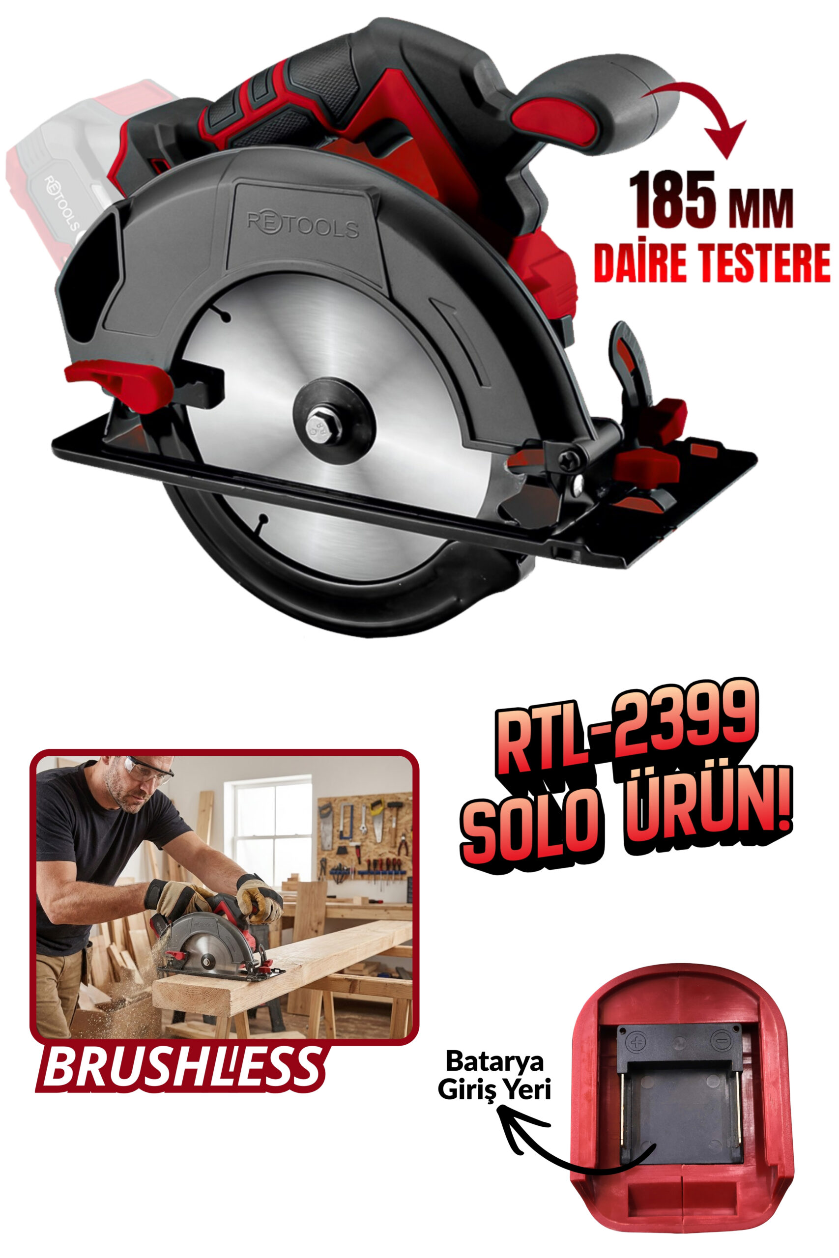 RETOOLS BORDO 185 MM ŞARJLI DAİRE TESTERE KAFA