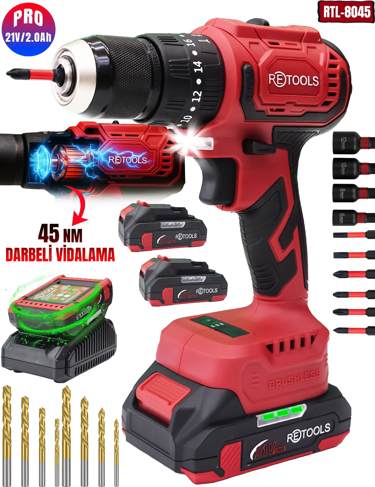 RETOOLS BORDO 45 NM VİDALAMA
