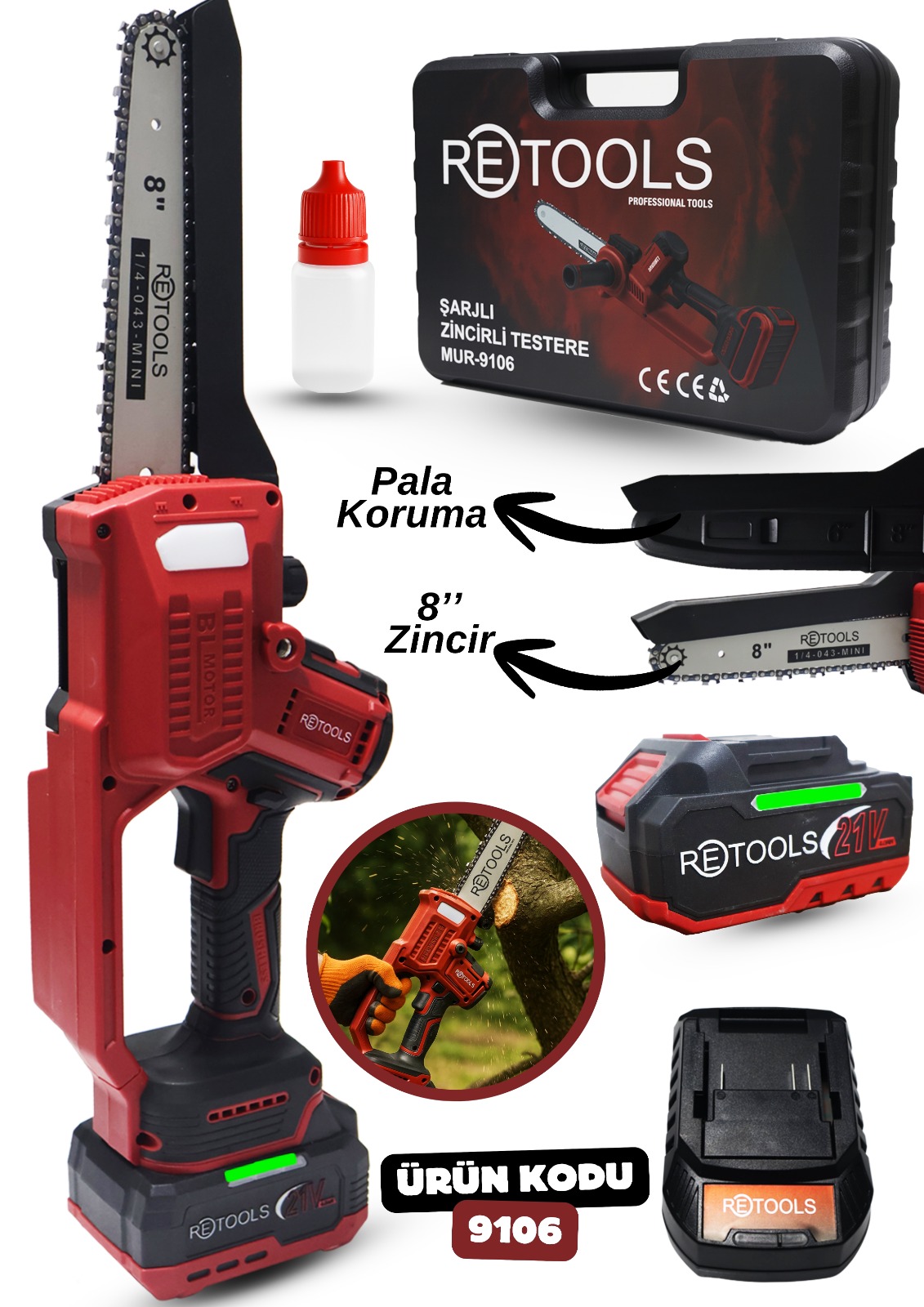 RETOOLS 9106 BORDO ŞARJLI DAL BUDAMA TESTERE