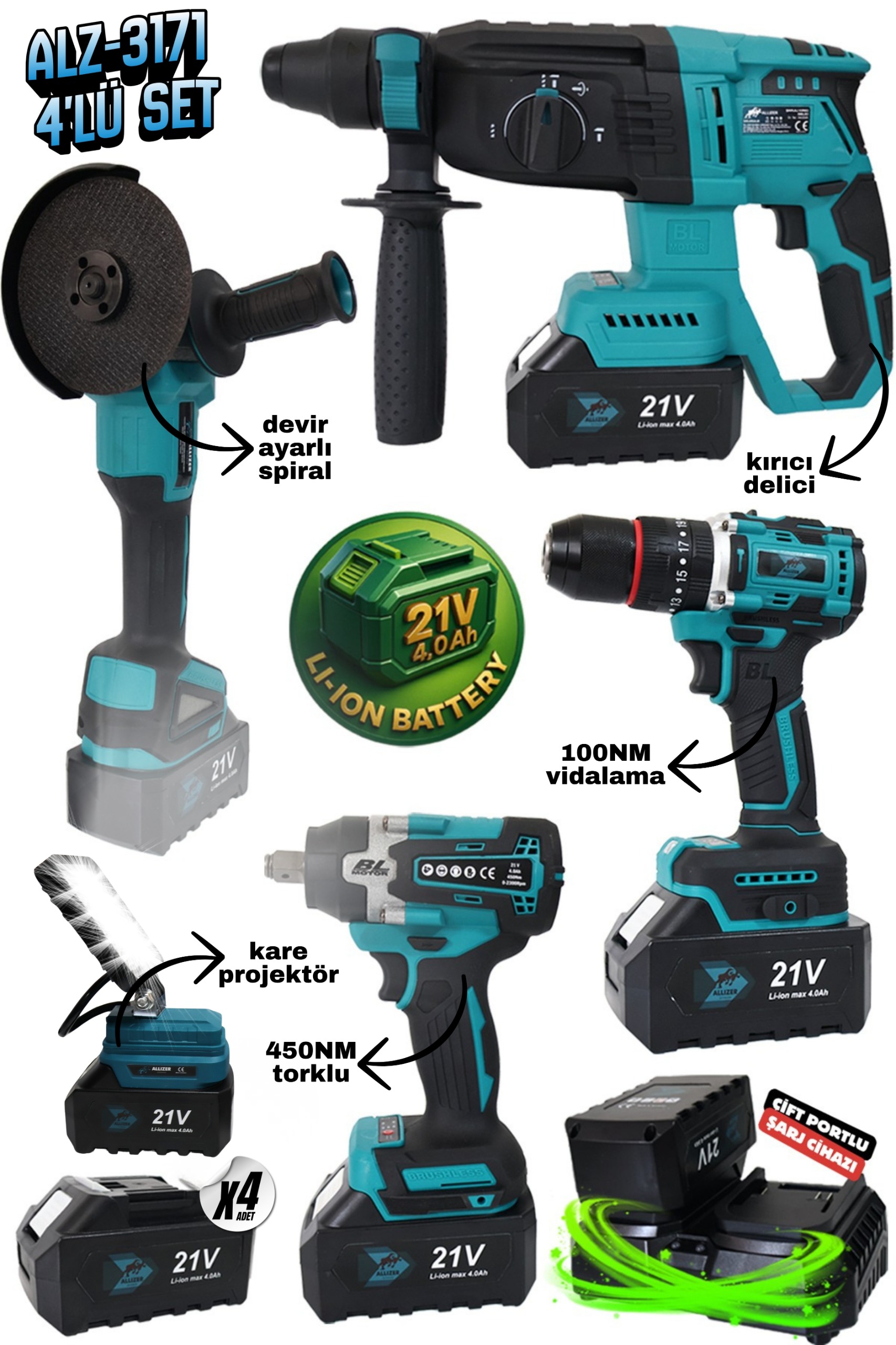 ALZ-3171 ALLİZER PRO 4’lü Set